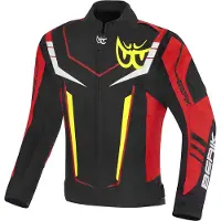 Berik Radic Evo Plus Zwart Wit Rood Geel Waterdichte Textiele Motorjas Maat 52