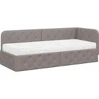 vidaXL Hoek Bed Frame Taupe 80 x 200 cm Stof