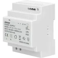 ORNO Voeding voor railmontage, 24VDC, 4A, 100W, modelnummer OR-PSU-1649