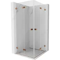 Mexen Lunar-F Duo vouwbare douchecabine 90 x 90 , transparant, roze goud - 836-090L-090P-60-00