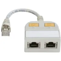 Telegärtner TELEGAERTNER T-adapter Cat5e uitgang naar 100Base-T/ISDN (21.17.3039) (RJ45, RJ45), Netwerkadapter, Grijs