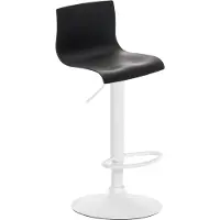 CLP Hover Barkruk - Met rugleuning - Voetsteun - Kunststof - wit/zwart