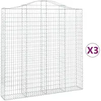 vidaXL Schanskorven 3 st gewelfd 200x30x200/220 cm ijzer
