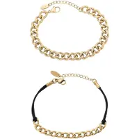 Faina Armband goud / zwart
