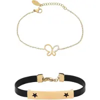 Faina Armband goud / zwart