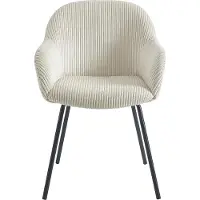 Vente-unique Set van 2 stoelen met armleuningen van ribfluweel en zwart metaal - Beige - MARENZIA