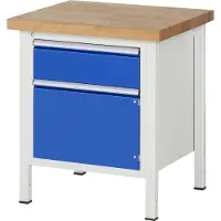 RAU Werkbank serie 8152, vast, in hoogte verstelbaar, schuiflade, B 750 x D 700 x H 840-1040 mm