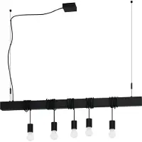 Eglo 5 Lichts Hanglamp Townshend B Zwart Eettafel
