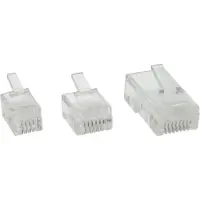 InLine RJ11 krimp connectoren (6P4C) voor platte telefoonkabel - 100 stuks / transparant