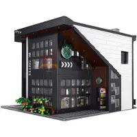 Mould King -16036 - Modern Cafe koffiebar met led verlichting 2878 bouwstenen