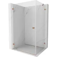Mexen Lunar-B douchecabine zwenkbaar links 95 x 90 , transparant, geborsteld koper - 832-095-090-65-00-L
