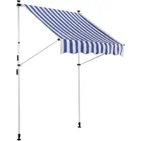 CLP Westerly Klem zonnescherm wit/blauw 350x120 cm