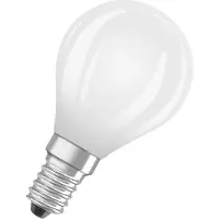 Osram LED Superstar Classic LED-lamp P 40 in klassieke minibolvorm van matglas, 2,2 W, 470 lm, E14 fitting, warm wit licht met 2700 K, EEK A, 45 mm diameter.