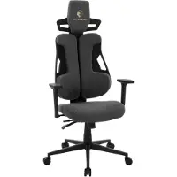 ML-Design Gaming stoel met armleuning, hoofdsteun en lendensteun blauw, gemaakt van stof