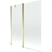 Mexen Flip badscherm 2-delig 140 x 150 , transparant, goud - 894-140-101-50-00