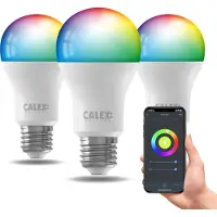 Calex Slimme LED Lamp - 3 stuks - E27- RGB en Warm Wit - 9.4W
