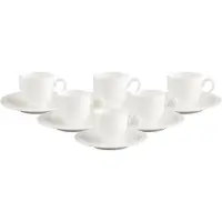 Villeroy & Boch Espressotassen mit Untertassen White Pearl 70 ml Set van 6