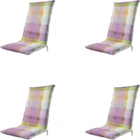 Madison tuinstoelkussen hoge rug sya purple ca. 123x50 cm set van 4