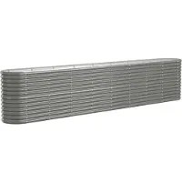 vidaXL Plantenbak 332x40x68 cm gegalvaniseerd staal grijs