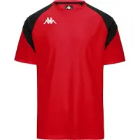 Kappa Loreto Shirt Korte Mouw Heren - Rood / Zwart | Maat: L