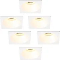 LEDVION – 6x LED Inbouwspot Rond 81x81mm – Wit – Dimbaar – Kantelbaar – GU10 – 2700K – 3W – IP20