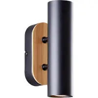 Brilliant Wandlamp Niels zwart met hout