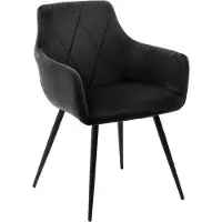 Homla - Chair - FELLICE - Velour Zwart - 56x61x86 cm