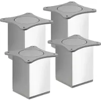Sotech 4 St. meubelpoot QUEBEC II 100 mm 65 x 65 mm gepolijst chroom meubelpoten van aluminium van