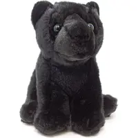 Nature Planet pluche panter - zwart - 22 cm - knuffeldier - panter knuffels - wilde dieren