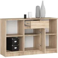 Akord Ladekast B-17 met 1 Lade en 6 Planken / Furniture Factory / Sonoma Eik / 120 x 77 x 40 cm