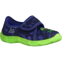 Beck Huisschoenen 'T-Rex' donkerblauw / neongroen / rood / wit