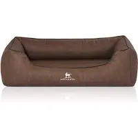 Knuffelwuff orthopedisch Hondenbed Rockland van kunstleer oversized XXXL 155 x 105cm bruin