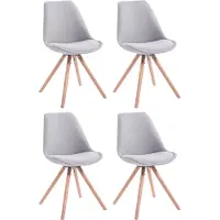 CLP Toulouse Set van 4 stoelen - Rond - Stof grijs natura