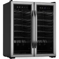 Klarstein Vinamour wijnkoeler, 2 zones - 36 flessen, 5-18 °C, touchscreenbediening, ledverlichting, vrijstaand, UV-bescherming, dubbele roestvrijstalen deur