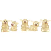 Konstsmide Verlicht Paasfiguur voor binnen en buiten - 5 witte varkentjes - 12 cm hoog - Paasdecoratie