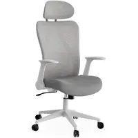 Sense7 Noxo Ergonomische Bureaustoel - Verstelbare Hoofdsteun, Rugleuning & Armsteunen - Hoogte Verstelbaar - Wit/Grijs