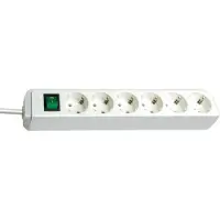 Brennenstuhl 1159520015 Eco-Line PDU Stekkerdoos 6 Sockets met Schakelaar Wit - 1,5 meter