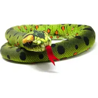 Cornelissen Pluche knuffel slang anaconda - groen - 150 cm - kraalogen - reptielen - Knuffeldier