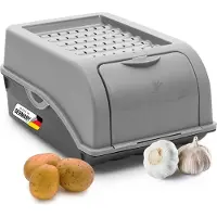 Novaliv Aardappelbewaardoos | klein 3,5L | GRIJS | Uiendoos | Groentebox stapelbare aardappelbox uienopslag aardappelmand fruitcontainer aardappelbox voedselopslagcontainer