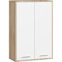 Akord Hangende Badkamerkast FIN H934 W64 met 2 Deuren / Furniture Factory / Sonoma Eik - Wit / 64 x 94 x 30 cm