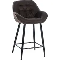 CLP Barkruk Gibson - bekleding van stof, metalen poten, zwart - Bruin