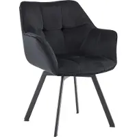 CLP Jordi Eetkamerstoel - met armleuning - ergonomisch - klassiek - tot 150 kg - Velvet - Fluweel - zwart