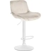 CLP Solon Barkruk - met rugleuning - in hoogte verstelbaar - draaibaar - wit frame - wit/creme