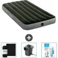 OEM Luchtbed - 1-Persoons - 99 x 191 x 25 cm - Groen - Hoeslaken - Pomp en Reparatieset