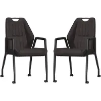 MX Sofa Stoel Axa met wielen - Antraciet - set van 2 stuks