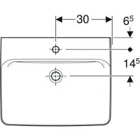 Geberit Renova Plan wastafel met kraangat zonder overloop 60 x 48 cm, wit