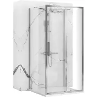REA Rapid Slide Chrom 150 X 90 - 195 cm - U-Douchecabine - Rechthoek - Chroom
