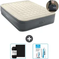 Intex Luchtbed - 2-Persoons - 152 x 203 x 46 cm - Grijs - Inclusief pomp - Hoeslaken en Reparatieset