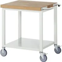 RAU Werkbank serie 8000, verrijdbaar, plaatstalen legbord, B 750 x D 700 x H 880 mm