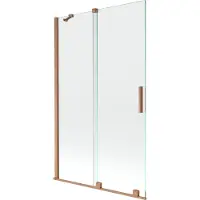 Mexen Velar badwand 2-vleugelig schuifbaar 110 x 150 , transparant, geborsteld koper - 896-110-000-01-65